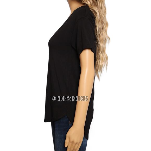 Abercrombie Relaxed Fit V Neck Short Sleeve Black T Shirt Soft Stretch Size XS - Picture 3 of 8